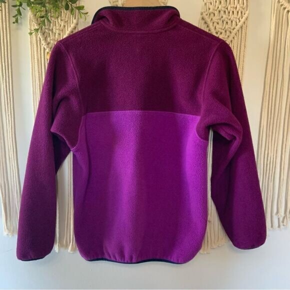 PATAGONIA Snap-T Synchilla Fleece Pullover Purple Girl’s Size XL 14 - Picture 2 of 14